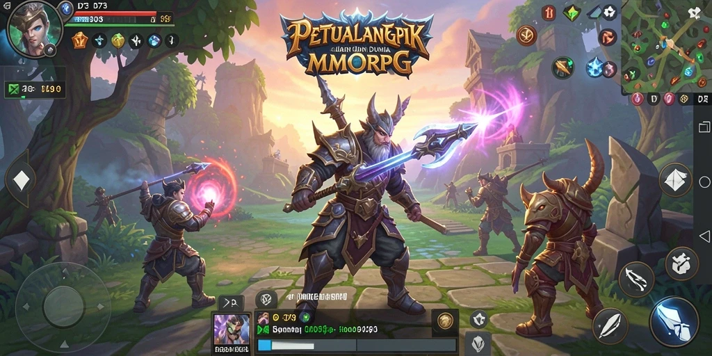 Screenshot gameplay D73 dengan pertarungan seru dan karakter menarik.