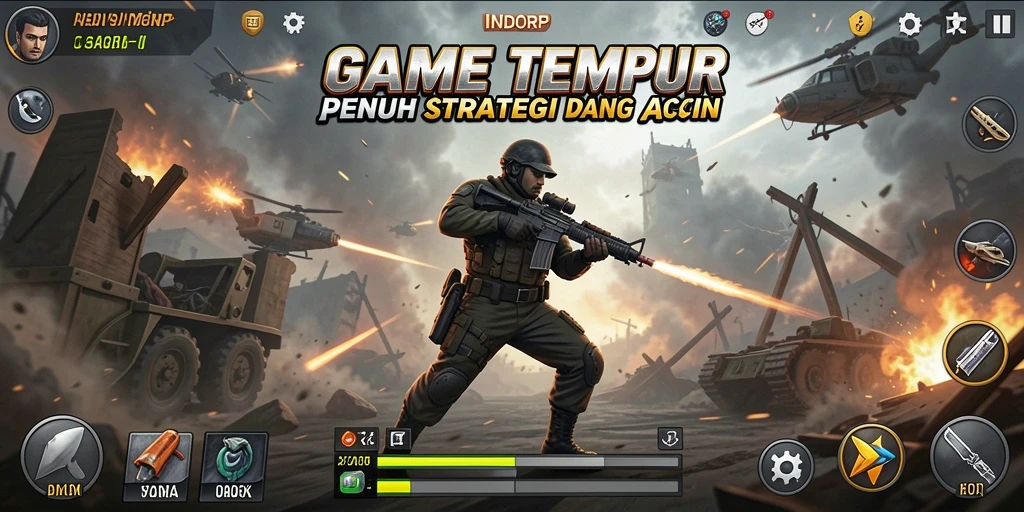 Gameplay seru INDORP dengan aksi tembak-menembak yang mendebarkan.