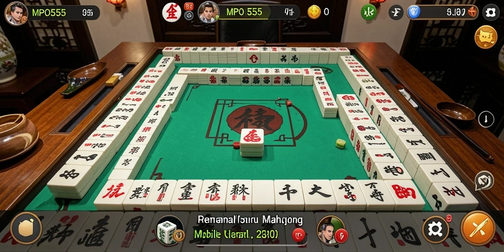 Screenshot MPO555 menampilkan gameplay Mahjong yang seru dan menarik.