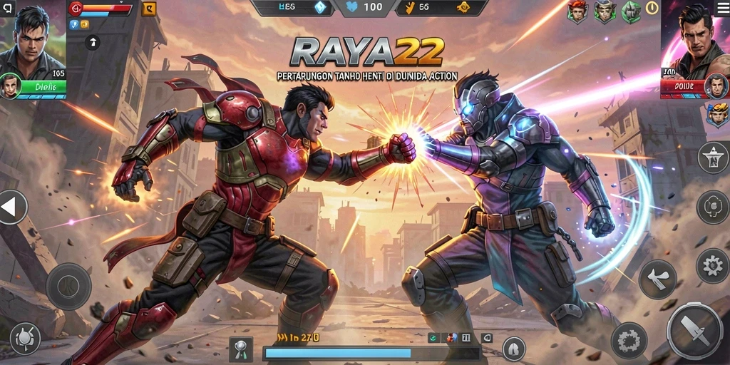 Tampilan gameplay RAYA22 yang mendebarkan dan penuh aksi.