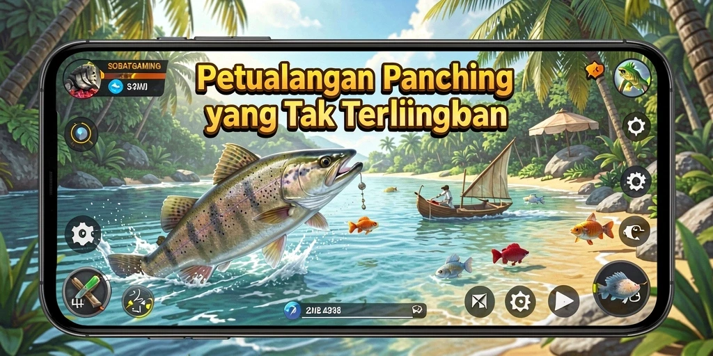 Tampilan gameplay memancing yang seru dan interaktif di SOBATGAMING.
