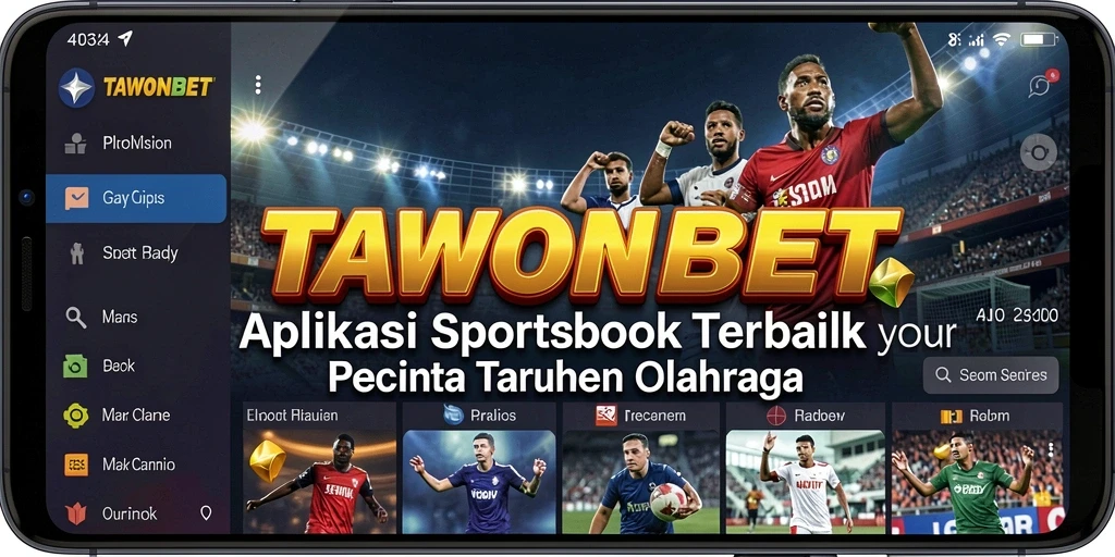 Tampilan utama TAWONBET dengan opsi taruhan dan statistik olahraga.